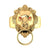 1.00Ct Pear Cut Red Diamond Gothic Skull Lion Head Style Engagement Wedding Ring Sterling Silver Yellow Gold Finish
