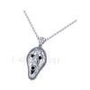 1.50Ct Round Cut Black Diamond Engagement Wedding Gothic Scream Skull Mask Pendant Sterling Silver White Gold Finish