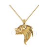 0.50Ct Black Diamond Engagement Wedding Gothic Lion Side Face Pendant Sterling Silver Yellow Gold Finish