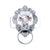 1.00Ct Pear Cut Red Diamond Gothic Skull Lion Head Style Engagement Wedding Ring Sterling Silver White Gold Finish