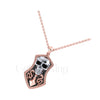 1.00Ct Round Cut Black Diamond Engagement Wedding Gothic Skull With Dragon Pirates Anchor Pendant Sterling Silver Rose Gold Finish