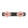 2.00Ct Round Cut Red Diamond Gothic Lion Head Engagement Wedding 7 Inch Leather Wrist Bracelet Rose Gold Finish