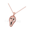 1.50Ct Round Cut Black Diamond Engagement Wedding Gothic Scream Skull Mask Pendant Sterling Silver Rose Gold Finish