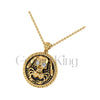 0.50ct Round Cut White Diamond Engagement Gothic Skull With Crab Hip Hop Style Pendant With Chain Sterling Silver Two Tone Yellow Gold Finish