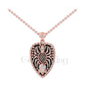 0.5Ct Round Cut White Diamond Engagement Wedding Gothic Pear Shape Spider Pendant With Chain Sterling Silver Rose Gold Finish