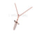2.5Ct Round Cut White Diamond Engagement Wedding Gothic Iced Knife Pendant Sterling Silver Rose Gold Finish