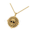 1.00Ct Round Cut Black Diamond Engagement Wedding Gothic Skull Pirates of caribbean Pendant Sterling Silver Yellow Gold Finish