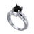 2Ct Round Cut Black & White Diamond Flower Leaf Style Gothic Skull Engagement Wedding Ring Sterling Silver White Gold Finish
