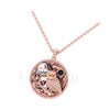 1.00Ct Round Cut Black Diamond Engagement Wedding Gothic Sliacete Owl Pendant Sterling Silver Rose Gold Finish