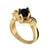 2.00Ct Round Cut Engagement Wedding Ring Black Diamond Gothic Skull Sterling Silver Yellow Gold Finish
