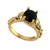 2.00Ct Round Cut Black Diamond Gothic Skull Infinity Style Engagement Wedding Ring Sterling Silver Yellow Gold Finish