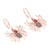 0.50Ct Round Cut Red Diamond Gothic Spider Style Earrings Engagement Wedding Sterling Silver Rose Gold Finish
