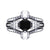 2.5Ct Round Cut Black & White Diamond Gothic Skull Trio Set Engagement Wedding Ring Sterling Silver White Gold Finish