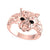 1.00Ct Round Cut Black Diamond Gothic Panther Face Vintage Engagement Wedding Ring Sterling Silver Rose Gold Finish