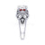 2Ct Round Cut White Diamond Gothic Skull Style Engagement Wedding Ring Sterling Silver White Gold Finish
