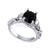 2.00Ct Round Cut Black Diamond Gothic Skull Infinity Style Engagement Wedding Ring Sterling Silver White Gold Finish