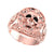 1.50Ct Round Cut White & Black Diamond Gothic Skull Vintage Men's Engagement Wedding Ring Sterling Silver Rose Gold Finish