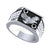 1.00Ct Round Cut Black Diamond Gothic Eagle Men's Engagement Wedding Ring Sterling Silver White Gold Finish