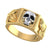 1.00Ct Round Cut Black Diamond Gothic Skull Art Deco Engagement Wedding Ring Sterling Silver Yellow Gold Finish