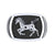 Gothic Horse Engagement Wedding Mens Ring Sterling Silver White Gold Finish