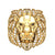 2.00Ct Round Cut White Diamond Gothic Skull Lion Face Engagement Wedding Ring Sterling Silver Yellow Gold Finish