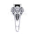 2Ct Round Cut Black Diamond Gothic Skull Engagement Wedding Ring Sterling Silver White Gold Finish