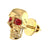 0.50Ct Round Cut Red Diamond Gothic Skull Style Earrings Engagement Wedding Sterling Silver Yellow Gold Finish