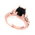 2.00Ct Round Cut Black Diamond Gothic Skull Infinity Style Engagement Wedding Ring Sterling Silver Rose Gold Finish