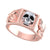1.00Ct Round Cut Black Diamond Gothic Skull Art Deco Engagement Wedding Ring Sterling Silver Rose Gold Finish