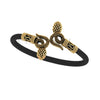 1.00Ct Round Cut Red Diamond Gothic Snake Engagement Wedding 7 Inch Leather Wrist Bracelet Yellow Gold Finish