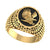 Gothic Men's Eagle Engagement Wedding Signet Ring Sterling Silver Yellow Gold Finish