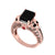 3Ct Gothic Skull Emerald Cut Black and Red Diamond Engagement Wedding Ring Sterling Silver Rose Gold Finish