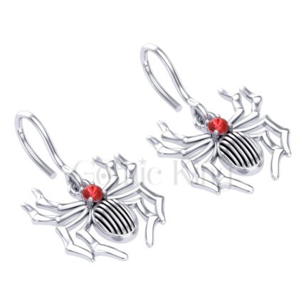 Spin a Web of Love with Our Red Diamond Gothic Spider Earrings
