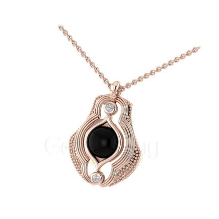 1.00Ct Round Cut White Diamond Engagement Wedding Gothic Wrapped Pendant Sterling Silver Rose Gold Finish