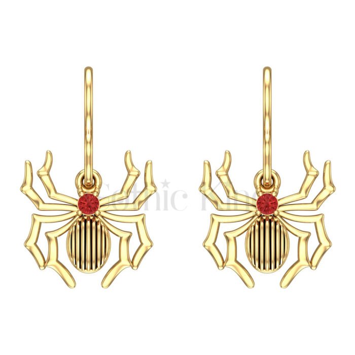 Weave a Love Story as Intriguing as These Red Diamond Gothic Spider Earrings.