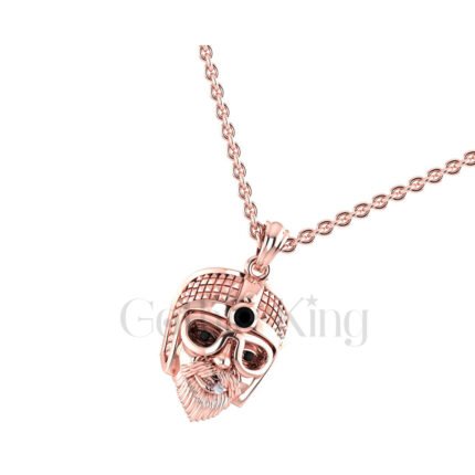 2.00Ct Round Cut Black Diamond Engagement Wedding Gothic Skull Pendant Sterling Silver Rose Gold Finish