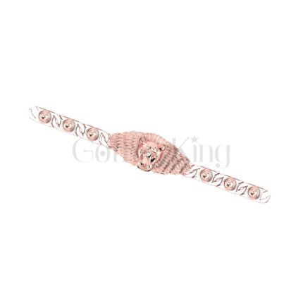 Gothic Lion Vintage Style Engagement Wedding Sterling Silver 7 Inch Bracelet Rose Gold Finish