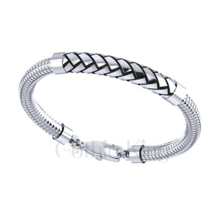 Gothic Vintage Style Engagement Wedding Sterling Silver 7 Inch Bracelet White Gold Finish