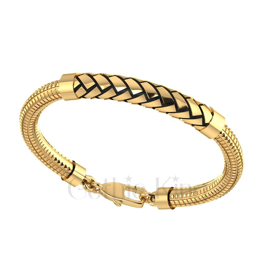 Golden Dreams and Silver Whispers - A Sterling Silver Bracelet with Yellow Gold Finish