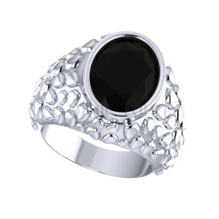2.00Ct Oval Cut Black Diamond Gothic Vintage Men's Engagement Wedding Ring Sterling Silver White Gold Finish