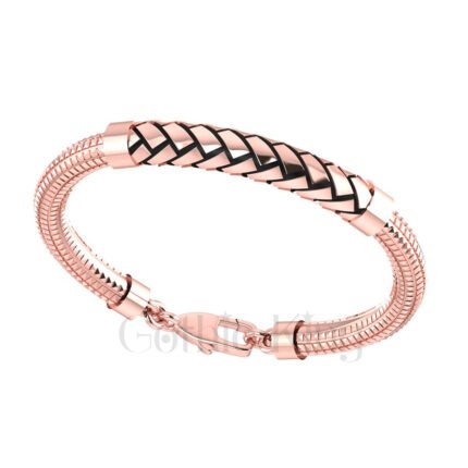 Gothic Vintage Style Engagement Wedding Sterling Silver 7 Inch Bracelet Rose Gold Finish