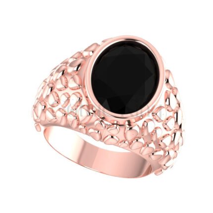 2.00Ct Oval Cut Black Diamond Gothic Vintage Men's Engagement Wedding Ring Sterling Silver Rose Gold Finish
